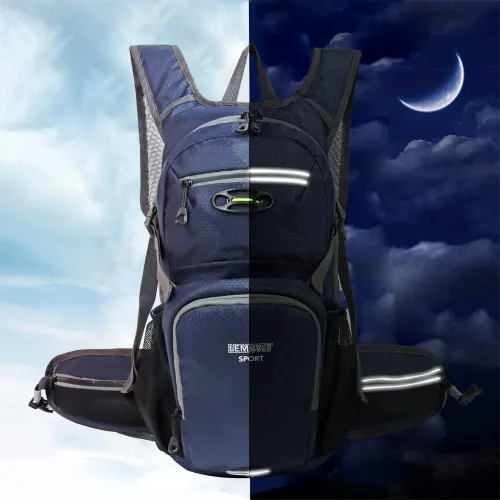 Miniatura 7 de Mochila de senderismo impermeable para ciclismo, 15L, ligera, duradera, para esquí, snowboard, correr, ciclismo MTB Azul marino