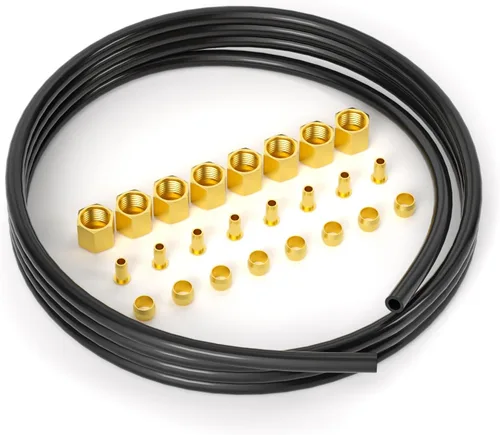 Miniatura 8 de GASHER Kit de tubo descargador de compresor de aire de 15 pulgadas, contiene casquillos de manga de 1/2 pulgada, inserto de compresión y tuerca
