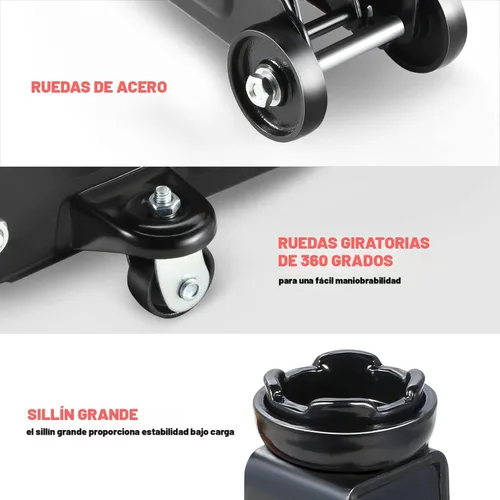 Miniatura 5 de DNA Motoring TOOLS-00234 Gato Hidráulico de Carretilla de Perfil Bajo para Servicio/Piso, Capacidad de 2 Toneladas (4000 libras), Rango de Elevación