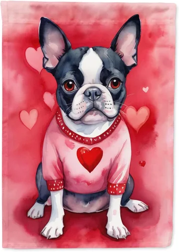 Miniatura 180 de Caroline's Treasures DAC5292CHF - Bandera de Border Collie My Valentine House para porche, grande, con manga para porche, para colgar en la pared