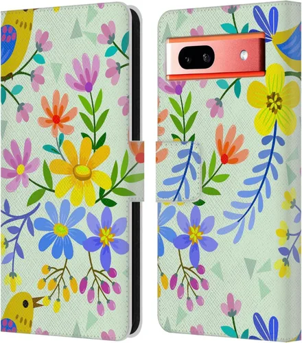 Miniatura 12 de Head Case Designs Officially Licensed Haroulita Blue Flower Cute Flower Pattern Leather Wallet Case Compatible with Google Pixel 7a