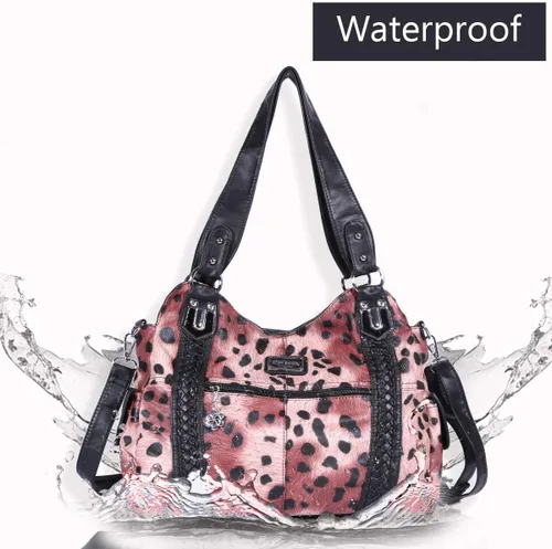 Miniatura 92 de Angel Barcelo - Bolsa de hombro amplia para mujer, diseño Hobo, cuero lavado
