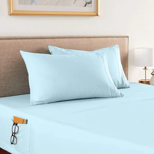 Miniatura 2 de Elegant Comfort Juego de sábanas inteligentes de 4 piezas, tamaño individual, suave y lujoso, calidad hotelera 1500, resistente a las arrugas y a