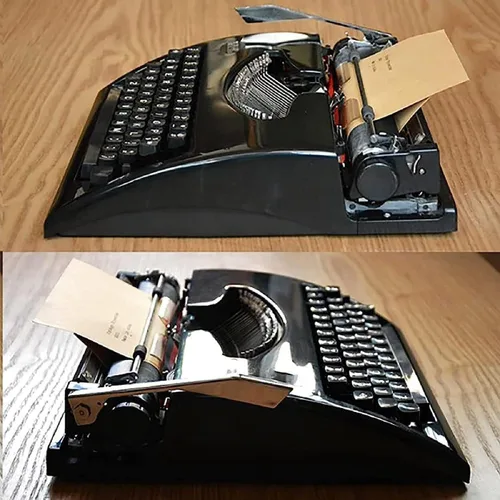 Miniatura 2 de Máquina de escribir nostalgia clásica vintage: máquina de escribir manual portátil para escritura atemporal, regalo literario retro perfecto