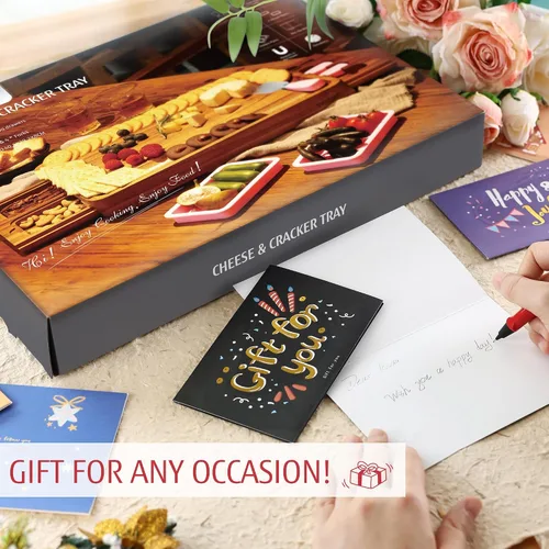 Miniatura 6 de hecef Juego grande de tabla de embutidos rosa con cuchillos de queso de acero inoxidable, juego de tabla de queso, bandeja de aperitivos de madera