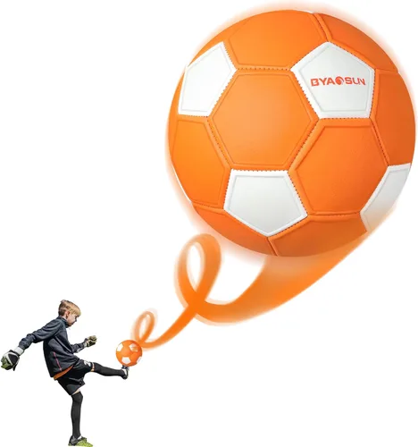 Miniatura 2 de Pelota de fútbol curva tamaño 4, pelotas suaves con curva para exterior e interior, pelota de fútbol tamaño 4 para niños y niñas Naranja y blanco