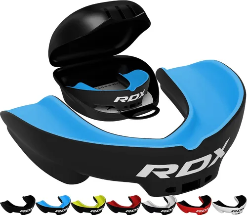 Miniatura 15 de RDX Protector Bucal para Boxeo MMA Kickboxing Muay Thai Judo Karate - Protector de Mandíbula con Funda de Almacenamiento para Adultos, Artes Rojo