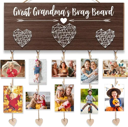 Marco de Fotos "Tablero de Presumir de la Bisabuela" Navidad Regalos para Bisabuela Marco de Fotos, Regalos de Cumpleaños para Bisabuela de los