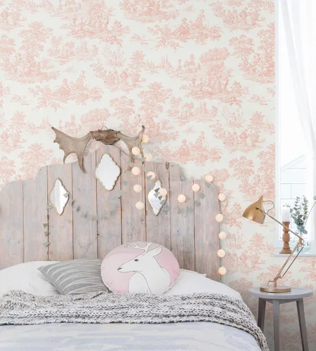 Miniatura 6 de NextWall Chateau Toile Papel Tapiz Despegar y Pegar (Rosa)