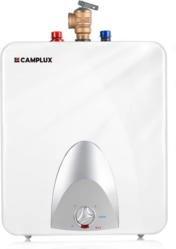 CAMPLUX Calentador Eléctrico de Agua Caliente de 6 Galones, 120-Volt con Cable 1440W Calentador de Agua Eléctrico de Mini-Tanque para Punto de Uso,