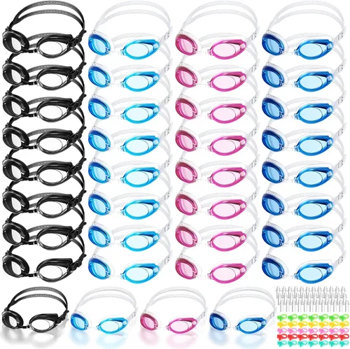 Hoteam 36 pares de gafas de natación para niños, gafas de natación a granel para niños, regalos sin fugas, antivaho de visión amplia, gafas de