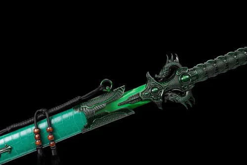 Miniatura 6 de Espada de Hamon de Espada china recta de acero al manganeso del dragón (dragón verde)