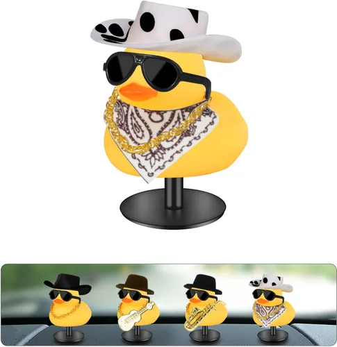 Miniatura 11 de Patos de goma con soporte de enchufe de pato, patos de automóvil para tablero de instrumentos, pato para decoración de Jeep y automóvil, divertido