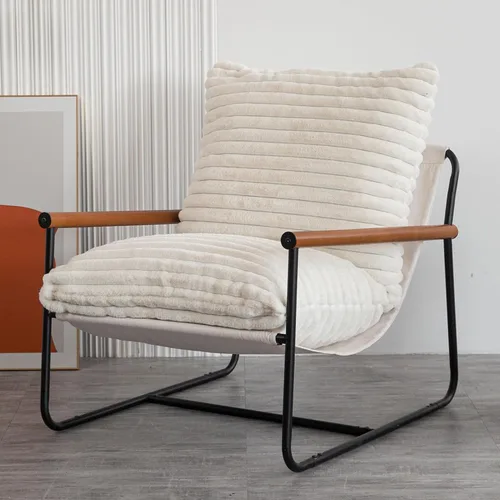 MAXYOYO - Silla con acento, silla con reposabrazos de sherpa para la sala de estar, sillas de acento modernas de mediados de siglo, silla de lectura