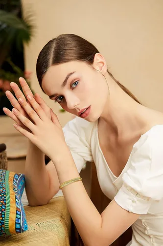 Miniatura 2 de CLASSYZINT Pulsera ajustable para mujer, chapada en oro de 14 quilates, pulsera de varias capas para mujer, pulsera abierta de oro, pulsera ancha
