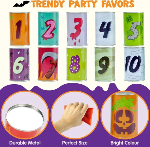 Miniatura 3 de JOYIN Juego de 13 piezas de Halloween para carnaval para lanzar bolsas de frijoles para niños y adultos, decoración de trucos o tratos, suministros