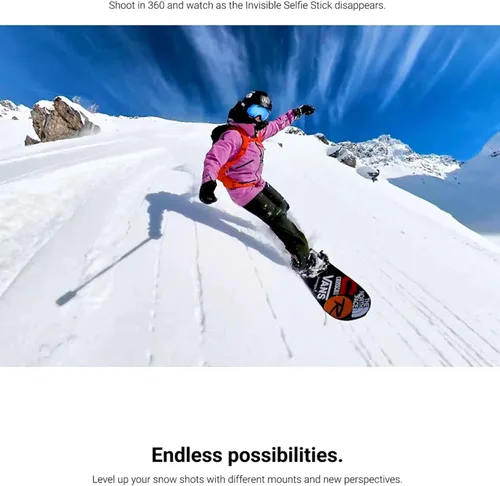 Miniatura 4 de Insta360 Paquete de nieve X3: cámara de acción impermeable de 360 con sensores de 1/2 pulgada de 48 MP, video HDR 360 de 5.7K, foto 360 de 72 MP