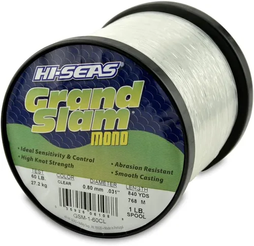 Miniatura 37 de Sedal de Pesca de Monofilamento HI-SEAS Grand Slam - Fuerte y Resistente a la Abrasión en Transparente, Rosa, Verde, Azul Ahumado, Amarillo
