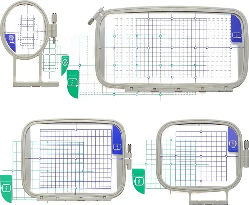 New brothread Juego de aro para máquina de bordar 4 en 1 (SA442+SA443+SA444+SA445) Compatible con Brother PE900 SE2000 PE800 SE1900 SE1900 SE1950