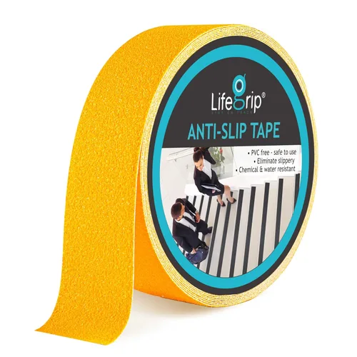 Miniatura 24 de Lifegrip - Cinta de tracción antideslizante, 4 pulgadas x 38 pies, mejor agarre, fricción, adhesivo abrasivo para escaleras, peldaños de pisada