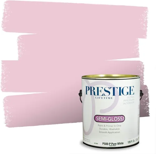 Miniatura 257 de Prestige Paints E100-T-SW6591 Pintura exterior e imprimación en uno, 1 galón, plano, combinación comparable de Sherwin Williams Amaryllis, 1 galón