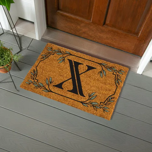 Miniatura 63 de Evergreen Flag Alfombra de puerta de fibra de coco monograma Letra B Alfombra para puerta delantera para interiores y exteriores 71x41 cm