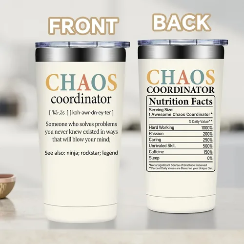 Miniatura 5 de Fufandi Chaos Coordinator - Vaso de agradecimiento para mujeres, regalos de agradecimiento para profesores empleados, regalo del día del jefe