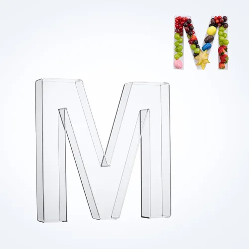Miniatura 18 de Bandeja de 11" de Acrílico con Letras y Números – Bandeja Reutilizable y Rellenable para Aperitivos de Charcutería, Caja de Servir Postres