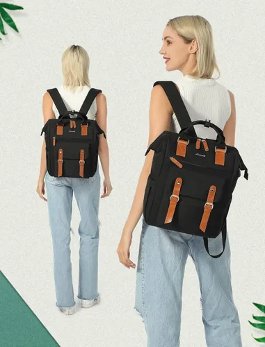 Miniatura 5 de LOVEVOOK - Mochila para laptop de mujer, mochila para profesores y enfermeras, bolsa de trabajo, viaje, mochilas para computadora, bolsa para marrón