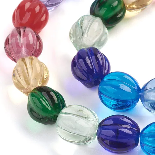 Miniatura 8 de Craftdady 96 cuentas de cristal redondas con arena dorada, 24 estilos hechos a mano que brillan en la oscuridad, cuentas espaciadoras sueltas