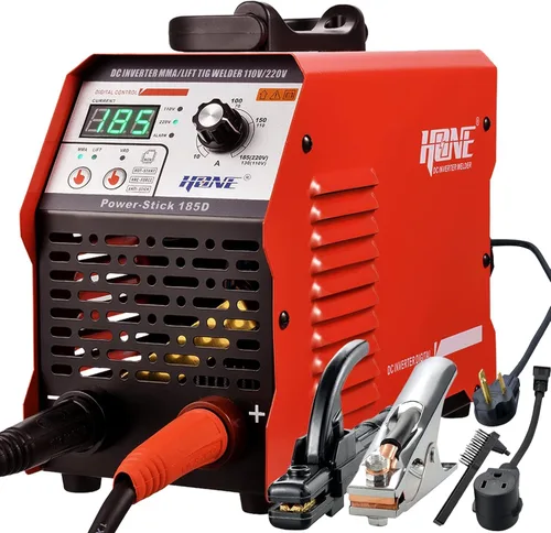 Miniatura 9 de HONE Soldador de palo, máquina de soldadura de arco 140Amp real 110V/220V, máquinas de soldadura IGBT con pantalla LCD digital inversora, arranque