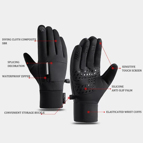 Miniatura 5 de Arcticz - Guantes térmicos de alta calidad, guantes para pantalla táctil, guantes resistentes al viento, guantes impermeables, para mujeres y hombres