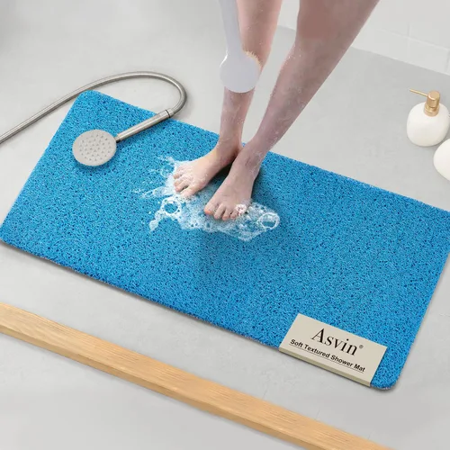 Miniatura 29 de Asvin Tapete de Baño con Textura Suave, para Ducha, Bañera, 24x16 Pulgadas, Libre de Ftalatos, Antideslizante, Tapetes Cómodos para Bañera