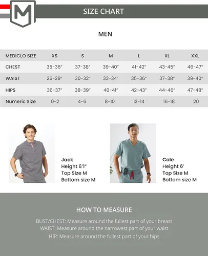 Miniatura 7 de Mediclo Camisa médica para hombre Skye Banded Collar Camisa con bolsillos en el pecho Eco Friendly Sustainable FYSEL Tela Workwear
