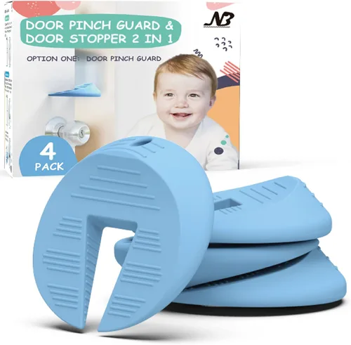 Miniatura 14 de Neobay Protector de Puerta contra Pellizcos y Tope para Puertas, Protector de Puerta de Silicona Duradera contra Pellizcos de Dedos, Previene Blanco