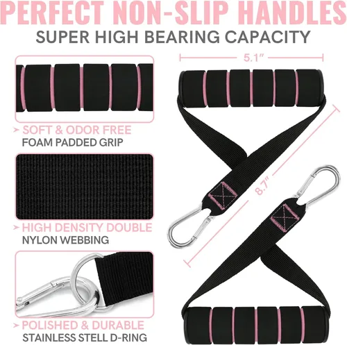 Miniatura 5 de Aihoye Bandas de resistencia para entrenamiento, bandas de ejercicio con asas, bandas elásticas para ejercicio, bandas de entrenamiento con anclajes