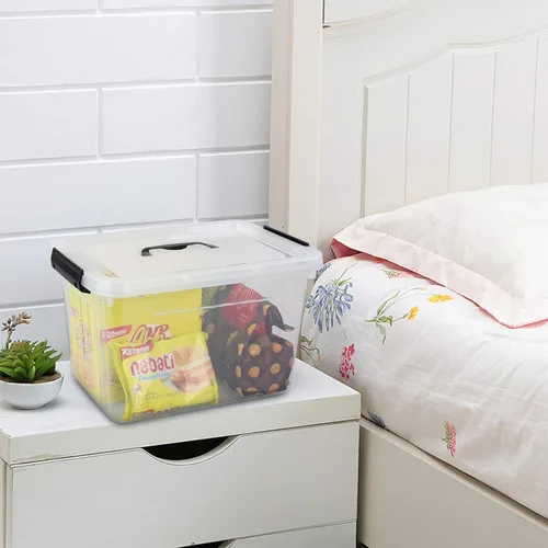 Miniatura 5 de Caja de almacenamiento de plástico de 12 cuartos de galón, contenedor de almacenamiento con asa, 1 paquete
