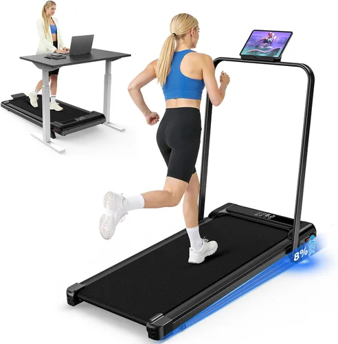 Miniatura 11 de Incline Walking Pad, 3.5HP Foldable Portable Treadmill with Handle Bars, Ultra Quiet ≤40dB Under Desk Treadmills for Home Office, 330LB Capacity