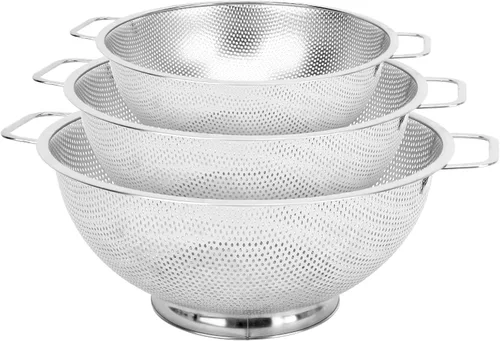 Miniatura 11 de Colador para cocina, 3QT, colador filtro de acero inoxidable con asa para frutas, verduras, cocinar alimentos, apto para lavavajillas