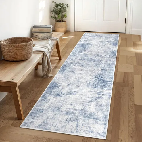 Miniatura 279 de IOHOUZE Alfombra pequeña abstracta de 2 x 3 pies, alfombra de entrada lavable para entrada interior, alfombras con respaldo de goma, alfombra gris