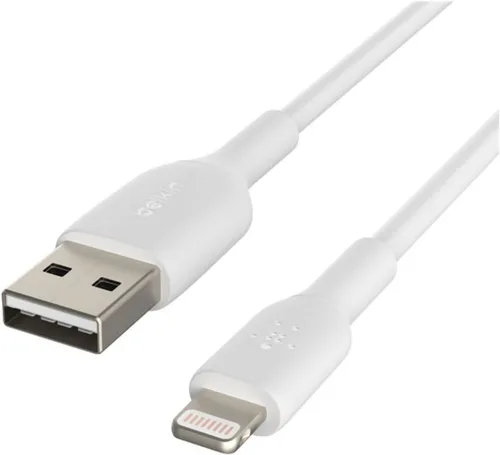 Belkin BoostCharge - Cable Lightning de 6.6 pies (6.6 ft) con certificación MFi para iPhone de Apple, cable USB a Lightning, cable de carga para