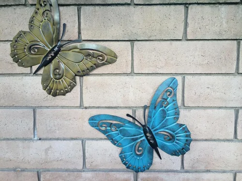Miniatura 5 de Superdream Arte decorativo de pared decorativo de mariposa de metal 3D inspirado en la naturaleza para colgar en interiores o exteriores