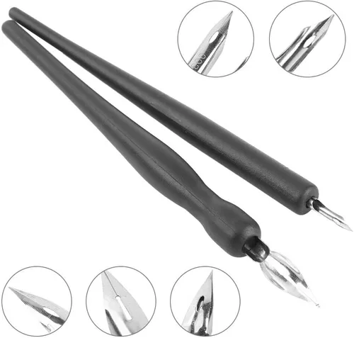 Miniatura 6 de Estink Manga Cartoon Comic - Juego de bolígrafos de caligrafía con 2 soportes para bolígrafos y 5 puntas de repuesto para dibujar y pintar