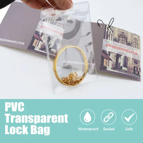 Miniatura 2 de WEDDINGHELPER Bolsas de joyería pequeñas autosellantes de plástico con cremallera, bolsas transparentes de PVC transparente para guardar pulseras