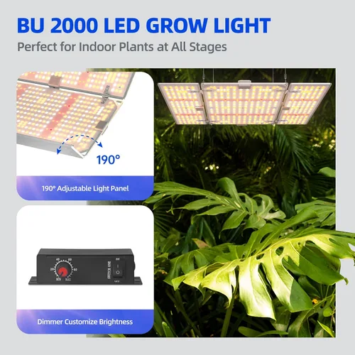 Miniatura 2 de Barrina 4x4 Luces de Cultivo para Plantas de Interior de Espectro Completo, BU2000 Atenuable, Panel de Luz de Crecimiento LED Ajustable, 816 LEDs
