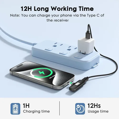 Miniatura 4 de Mini micrófono de solapa inalámbrico para iPhone, iPad, teléfono Android, PC, portátil, mini micrófono Plug-Play con reducción de ruido, micrófono