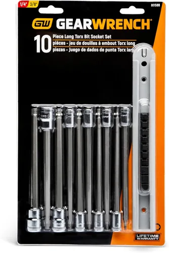 Miniatura 4 de GEARWRENCH Juego de dados Torx largos de 10 piezas de 1/4" y 3/8" - 80588