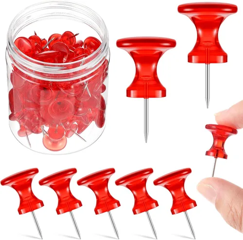 Miniatura 8 de Outus 100 pines gigantes para pulgares grandes, cabezales de plástico, de 1 pulgada, para tablero de corcho, mapas, pósteres de oficina y escuela