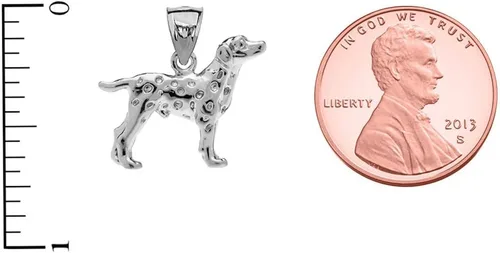 Miniatura 2 de Colgante de plata de ley maciza con dije de dálmata, Plata esterlina
