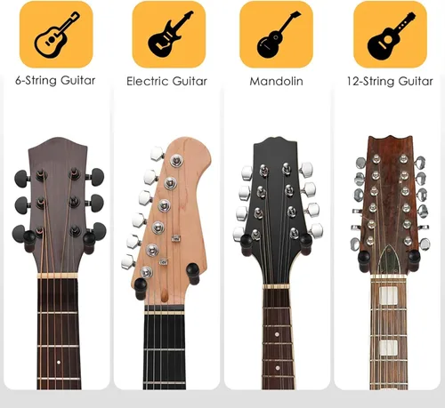 Miniatura 8 de SNIGJAT Soporte de Pared para Guitarra Paquete de 2, Gancho Colgador de Pared para Guitarra con Tornillos, Colgador de Montaje de Madera Dura